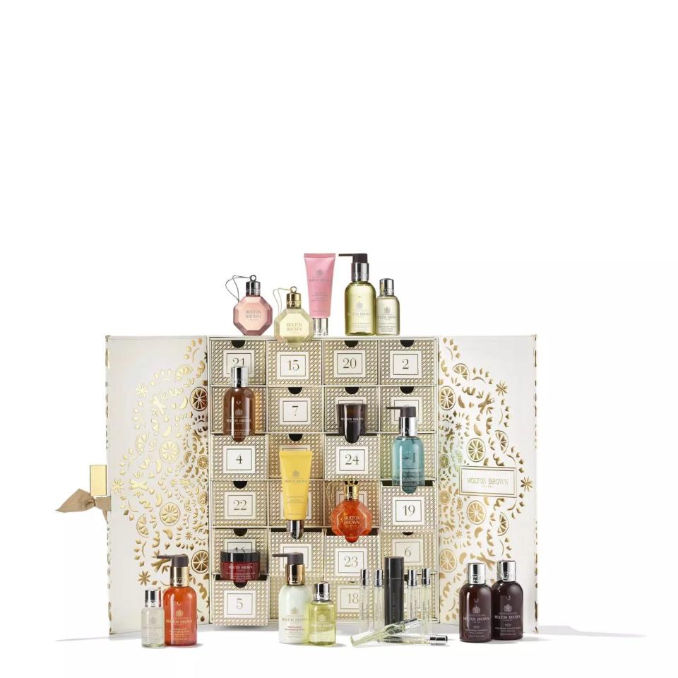 <p><a href="https://go.redirectingat.com?id=74968X1596630&url=https%3A%2F%2Fwww.moltonbrown.com%2Fstore%2Fgifts%2Fgift-sets%2FMolton-Brown-Advent-Calendar%2FMBC23019&sref=https%3A%2F%2Fwww.townandcountrymag.com%2Fstyle%2Ffashion-trends%2Fnews%2Fg2970%2Ffancy-advent-calendars%2F" rel="nofollow noopener" target="_blank" data-ylk="slk:Shop Now;elm:context_link;itc:0;sec:content-canvas" class="link ">Shop Now</a></p><p>Molton Brown Advent Calendar</p><p>moltonbrown.com</p><p>$295.00</p>