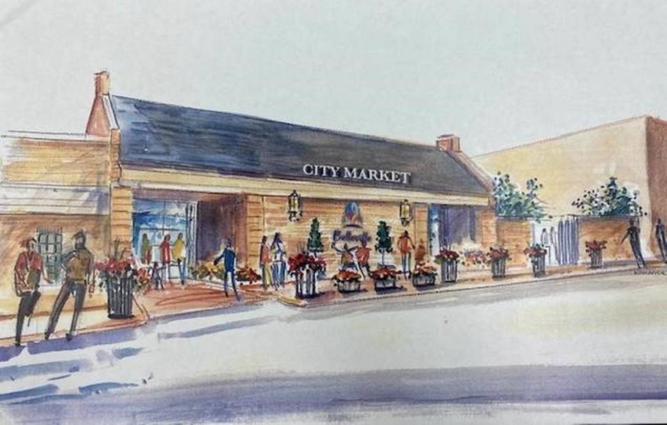 This artist rendering shows what a 5,300-square-foot, city-owned building south of Belleville City Hall might look like if it was converted into a new Belleville City Market.