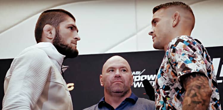 Khabib Nurmagomedov vs Dustin Poirier UFC 242 media day faceoff