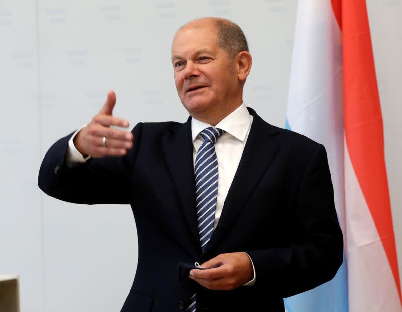 German Finance Minister Scholz attends a news conference in Vienna