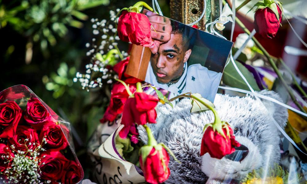 Vigil for XXXTentacion (Jahseh Onfroy) in Pompano Beach, Florida, on Tuesday.