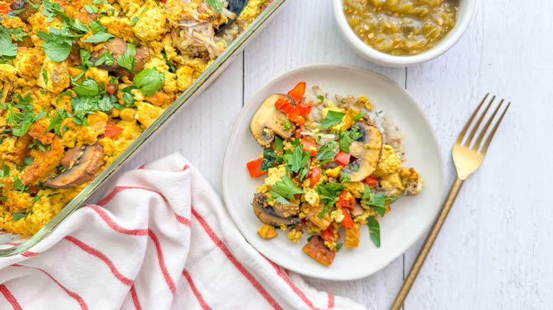 Plant-Based 'Egg'y Breakfast Casserole