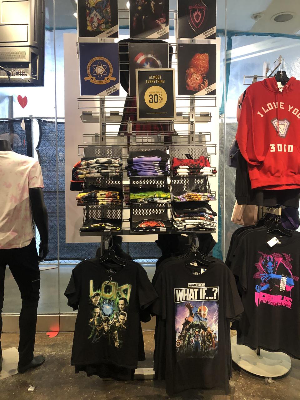 The inside of a Hot Topic store