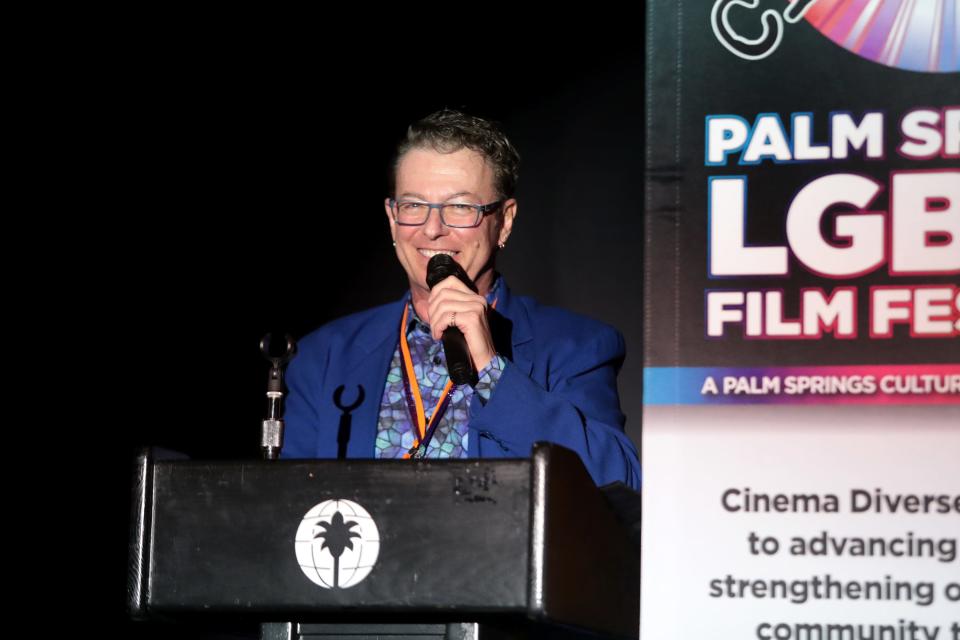 Programmer Michael C. Green speaks on opening night of Cinemas Diverse: The Palm Springs LGBTQ Film Festival held at the Palm Springs Cultural Center in Palm Springs, Calif., on Thursday, September 19, 2019. 