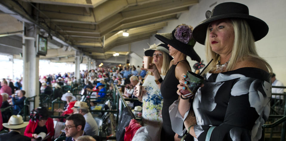 <p>The grand stands on Kentucky Derby Day at Churchill Downs on May 5, 2018 in Louisville, Ky. (Photo: Scott Serio/Eclipse Sportswire/Getty Images) </p>