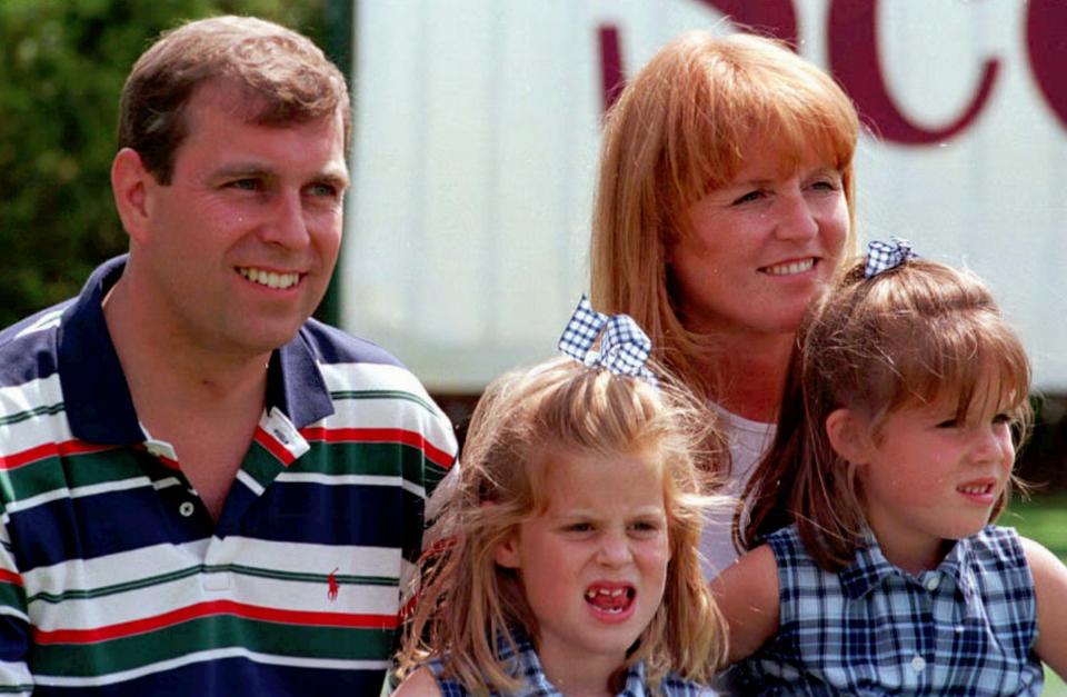 Prince Andrew, Sarah, Duchess of York, Princesses Eugenie and Beatrice - Credit: ASSOCIATED PRESS.