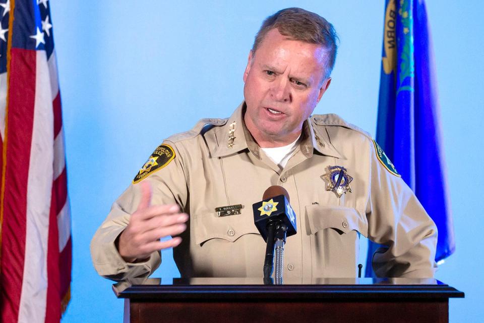 Clark County Sheriff Kevin McMahill formally identified Polito at a press conference on Thursday (AP)