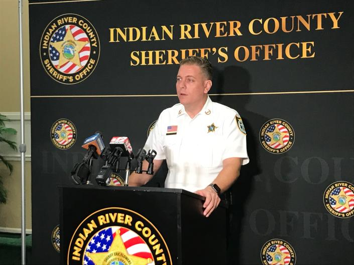 Sheriff Eric Flowers spoke at a Wednesday, June 7, 2023, press conference about what he said was the  attempted murder of a woman shot several times by an off-duty Martin Correctional Institution prison guard who Flowers said waited for her outside her apartment and fired as she fled earlier that day.