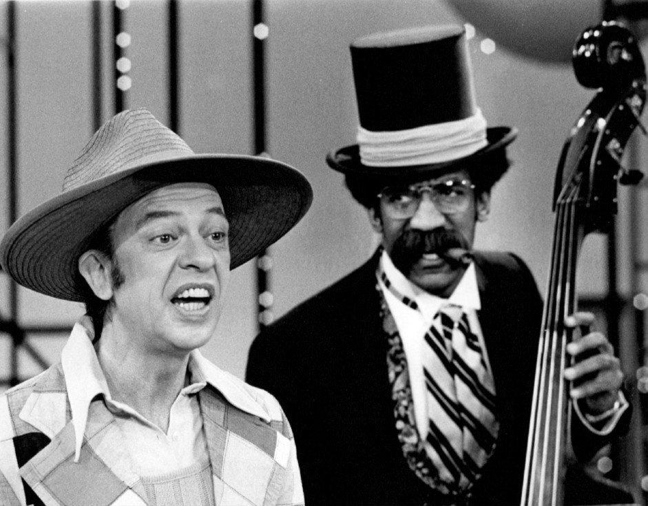 Description Photo from the television program The New Bill Cosby Show.  In this skit, Don Knotts sings as Bill Cosby strums a bass. |  ... 