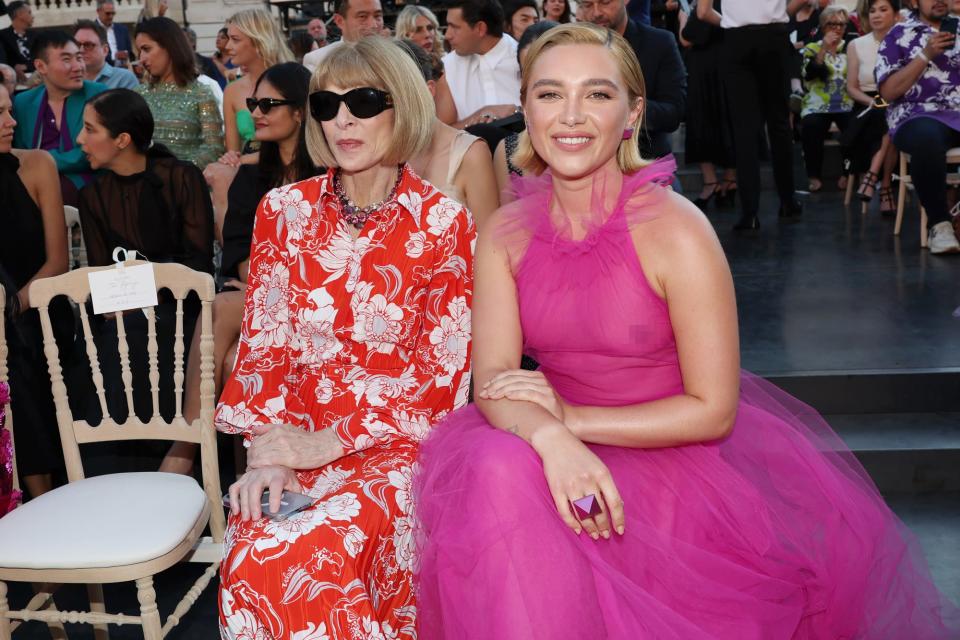 <p>are two British blondes with chic bobs front row at Valentino. </p>