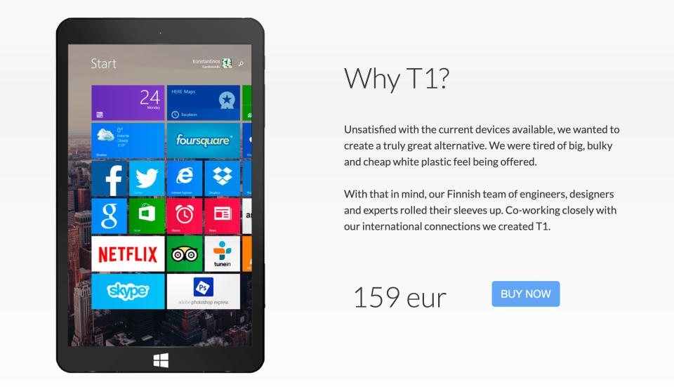 Eve T1 Windows 8.1 tablet