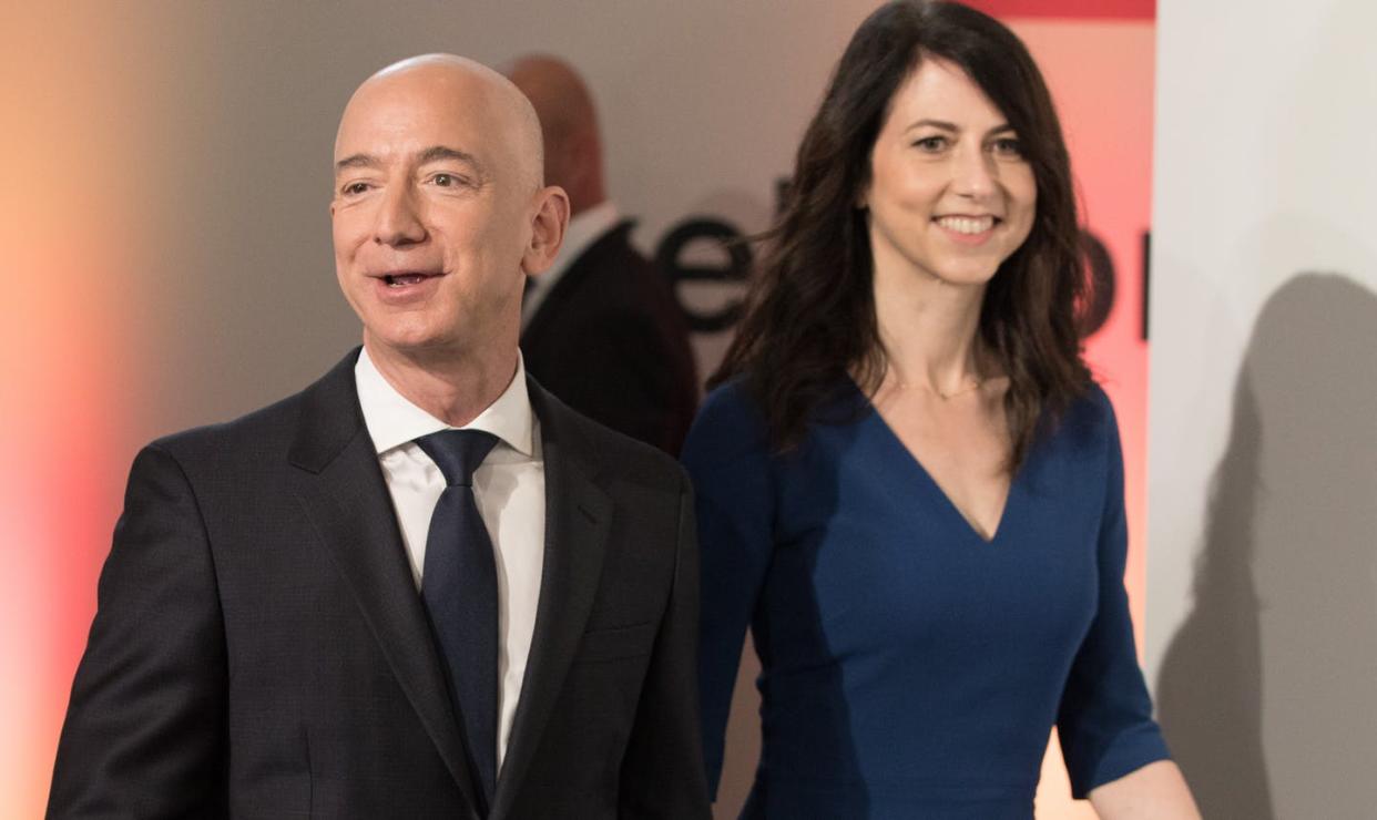 <span class="caption">Jeff Bezos and MacKenzie Scott, seen here before they divorced in 2019, were the top two U.S. charitable donors the following year. </span> <span class="attribution"><a class="link " href="https://www.gettyimages.com/detail/news-photo/amazon-ceo-jeff-bezos-and-his-wife-mackenzie-bezos-arrive-news-photo/950770310" rel="nofollow noopener" target="_blank" data-ylk="slk:Jorg Carstensen/dpa/AFP via Getty Images;elm:context_link;itc:0;sec:content-canvas">Jorg Carstensen/dpa/AFP via Getty Images</a></span>