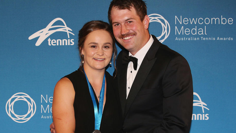 Ashleigh Barty and Garry Kisick, pictured here at the 2017 Newcombe Medal.