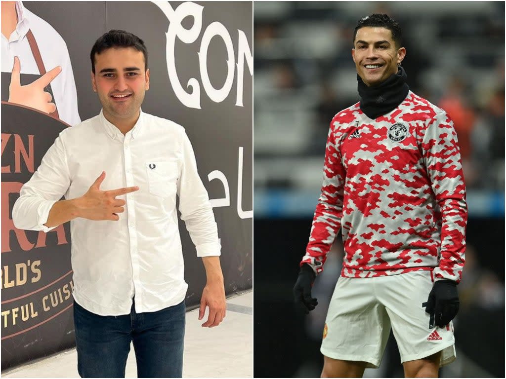 TikTok-famous Turkish chef Czn Burak (L) and Cristiano Ronaldo are reportedly set to open a restaurant in London (Czn Burak/Instagram/Getty)