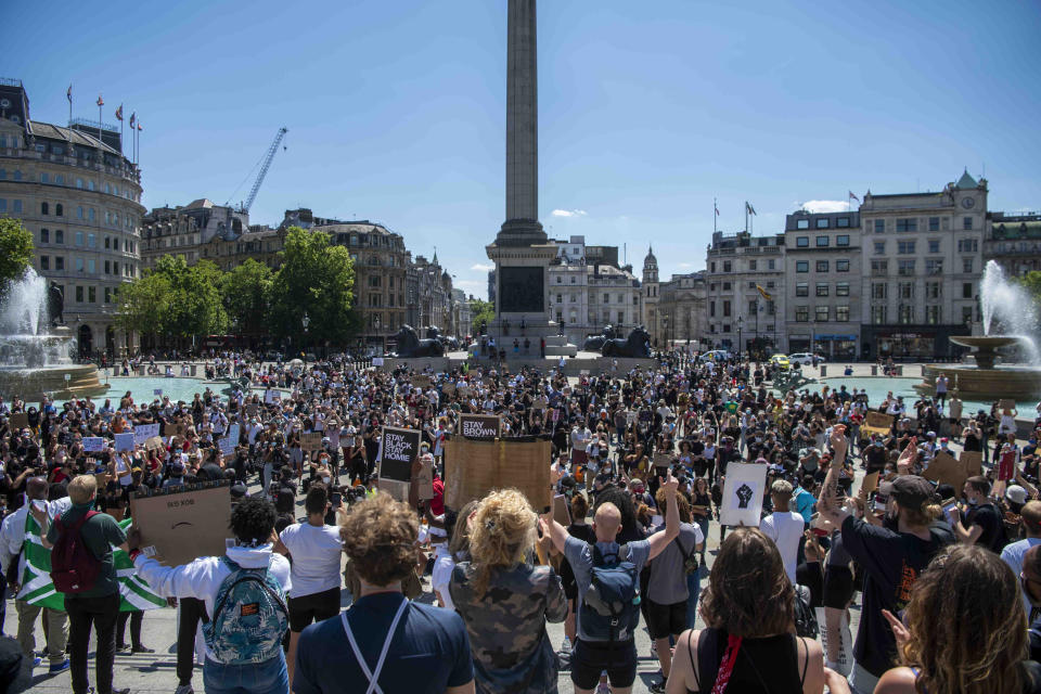 Protest �Black Lives Matter� - Kneel for Floyd - at Trafalgar Square, London