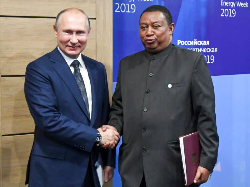 ▲圖為2019俄羅斯能源論壇，巴爾金都和俄羅斯總統蒲亭在莫斯科的會面。（圖／美聯社）
