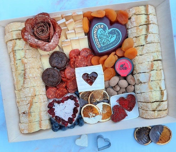 Edgewood Cheese Shop introduced the Valentine's Cheese & Chocolate Platter for two for pre-order.