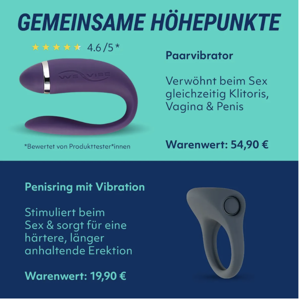 Im Kalender enthalten: Der Bestseller-Paarvibrator “Reef” und der Penisring “Indigo” für gleichzeitige Stimulation. (Bild: Amazon)