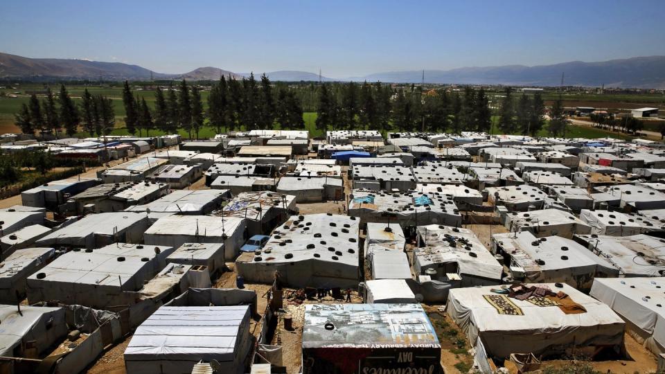 Blick auf ein Lager für syrische Flüchtlinge bei Barelias im Libanon. Foto: Bilal Hussein/AP