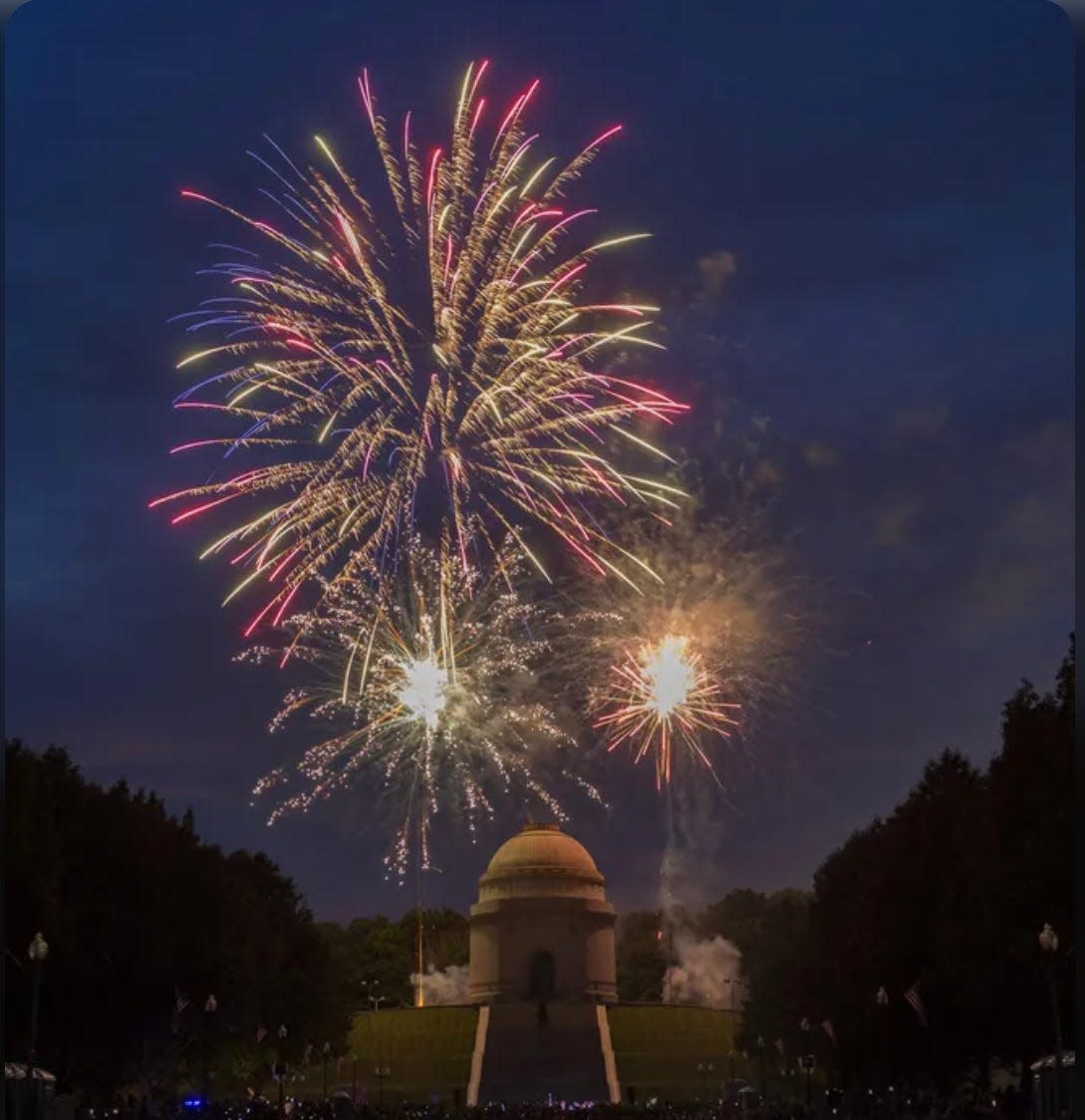 Fireworks have illuminated the McKinley National Memorial most years for about a half a century in celebration of the Fourth of July.