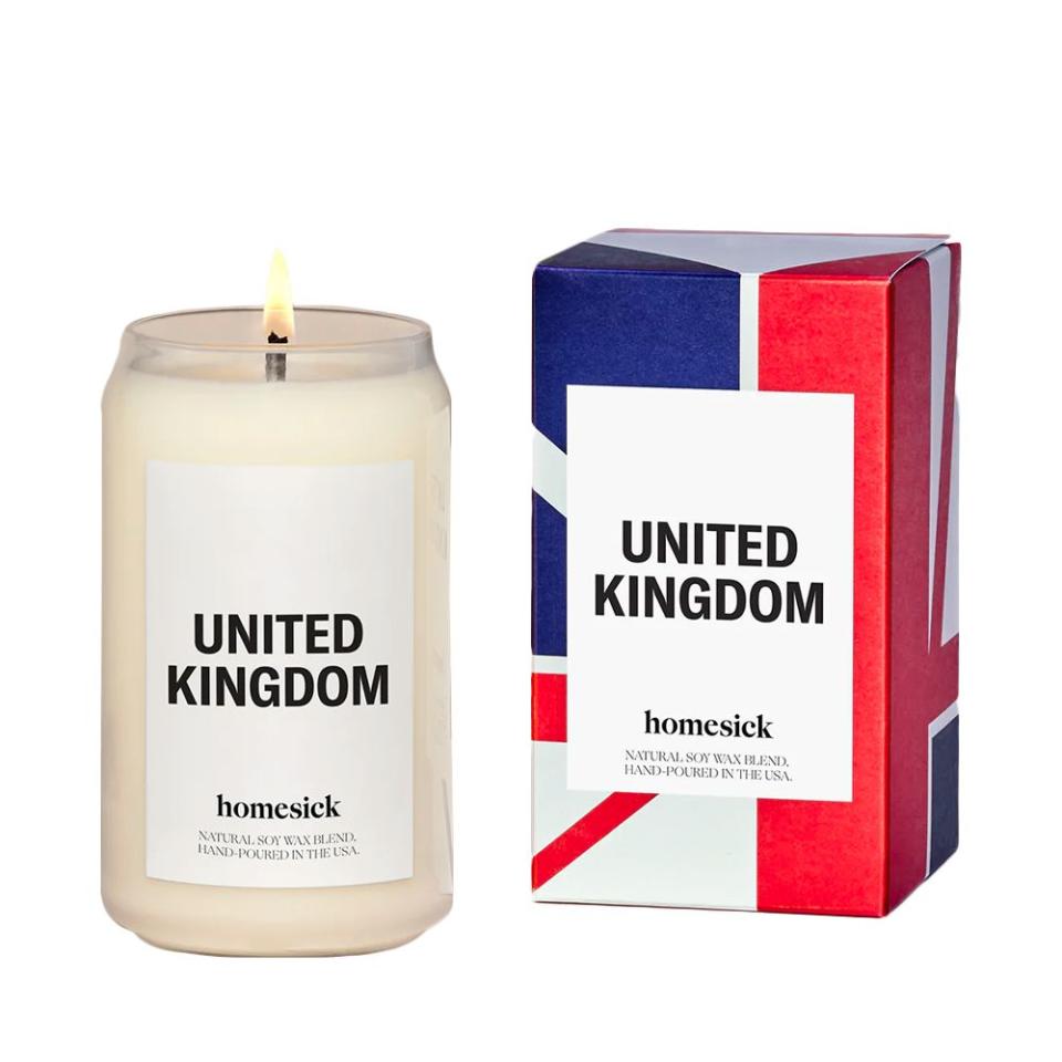 <p><a href="https://go.redirectingat.com?id=74968X1596630&url=https%3A%2F%2Fhomesick.com%2Fproducts%2Funited-kingdom-candle&sref=https%3A%2F%2Fwww.bestproducts.com%2Flifestyle%2Fg43566568%2Fbest-gifts-for-royal-family-fans%2F" rel="nofollow noopener" target="_blank" data-ylk="slk:Shop Now;elm:context_link;itc:0;sec:content-canvas" class="link ">Shop Now</a></p><p>United Kingdom Candle</p><p>$13.75</p><p>homesick.com</p>