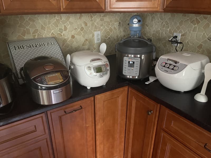 <span>Just some of the rice cookers I tested. Credit: Riddley Gemperlein-Schirm</span> <span class="copyright">Credit: Riddley Gemperlein-Schirm</span>