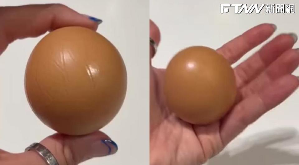 有民眾在澳洲墨爾本的超市買了一盒雞蛋，打開後發現其中一顆雞蛋竟呈現超完美的「圓形」。（圖／Jacqueline Felgate IG）