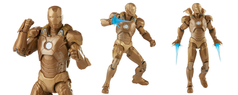 Iron Man 6" figure in three different poses