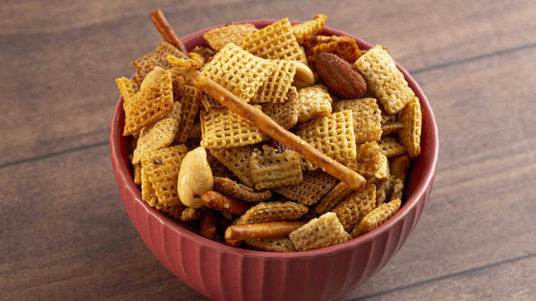 Chex Mix in bowl