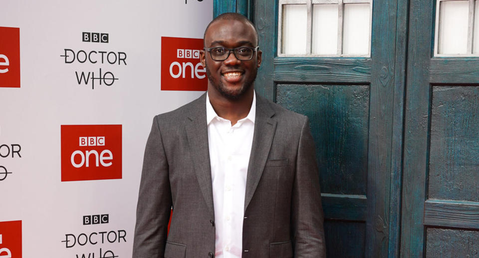 <i>Doctor Who</i> S11 composer Segun Akinola at the red carpet launch. (BBC/Ben Blackall)
