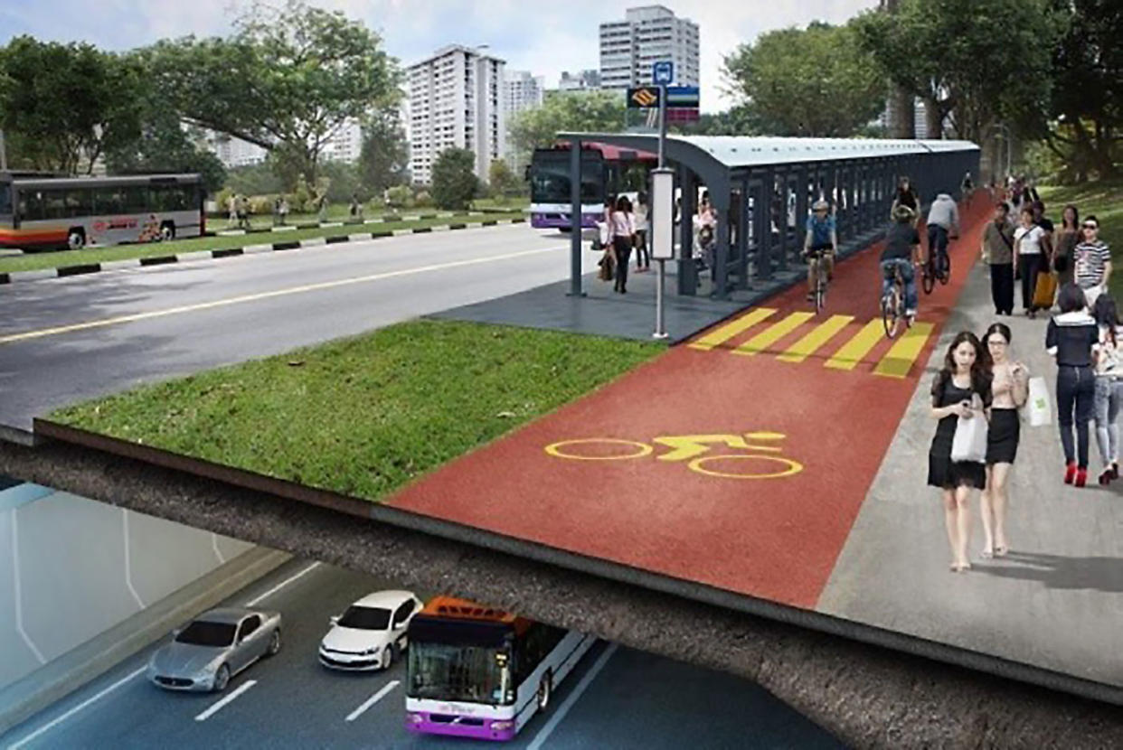 An artist's impression of the North-South corridor. (GRAPHIC: LTA)