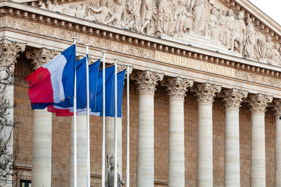 The National Assembly building in Paris, France