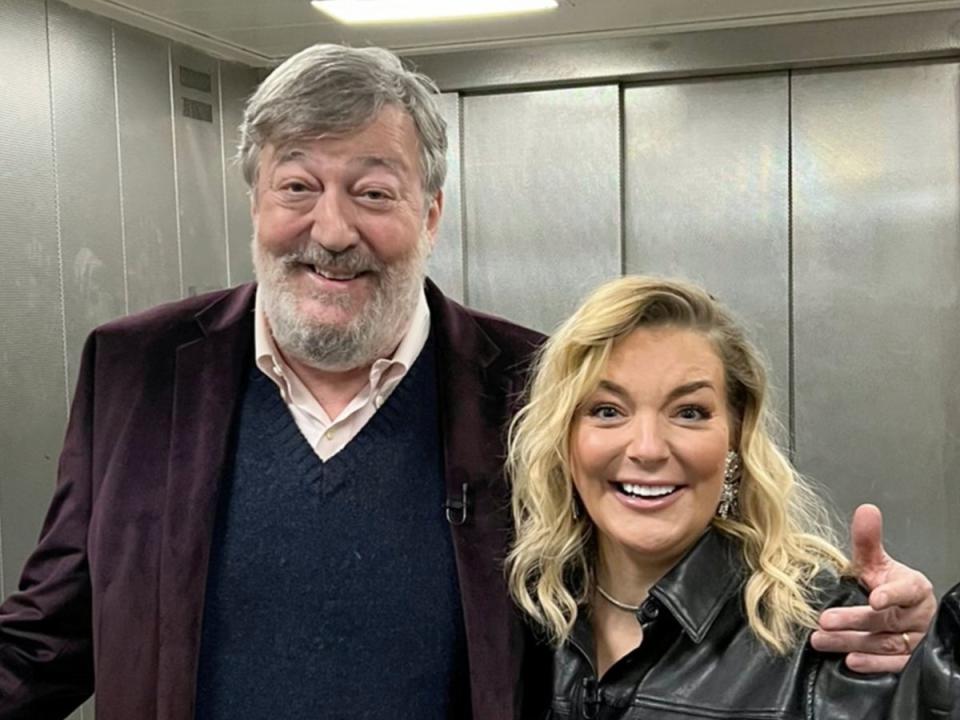 Sheridan Smith and Stephen Fry shared a selfie after getting stuck in a lift (X/Twitter)