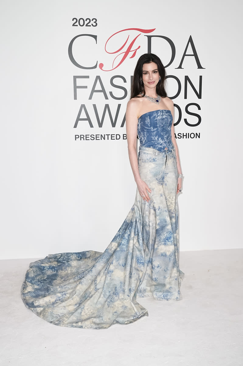 Anne Hathaway at the 2023 CFDA Fashion Awards held at the American Museum of Natural History on November 6, 2023 in New York City.