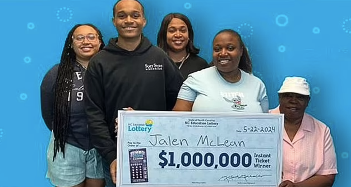 Jalen McLean, 18, won $1 million after he gave his sister, Dasha Silas, money to buy him a scratch ticket  (North Carolina Lottery)
