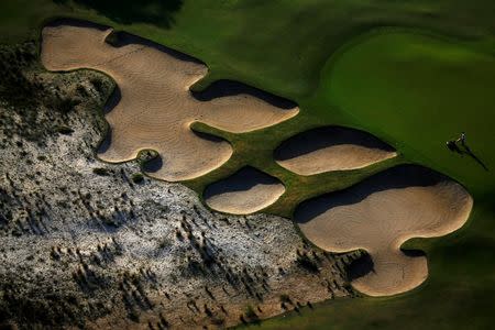 An aerial view shows the 2016 Rio Olympics golf venue in Rio de Janeiro, Brazil, July 16, 2016. REUTERS/Ricardo Moraes