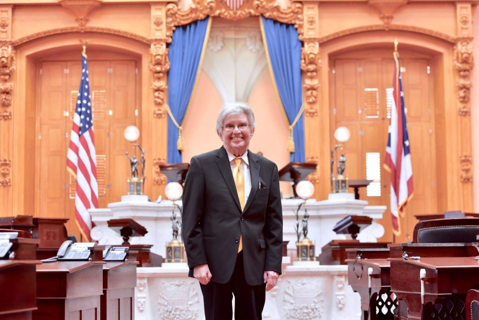 The Ohio Senate celebrated Republican Stanley Aronoff's 90th birthday at the Ohio Statehouse. Aronoff served three terms in the Ohio House before moving to the Senate in 1967. He served as senate president 1989 to 1996.