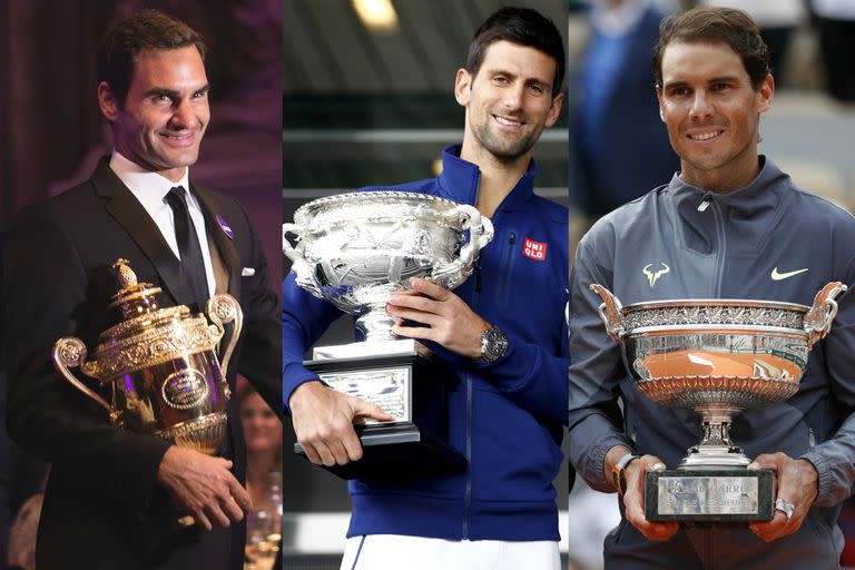 Federer, Djokovic y Nadal, la gran rivalidad del tenis moderno; son los máximos ganadores de la Era Abierta