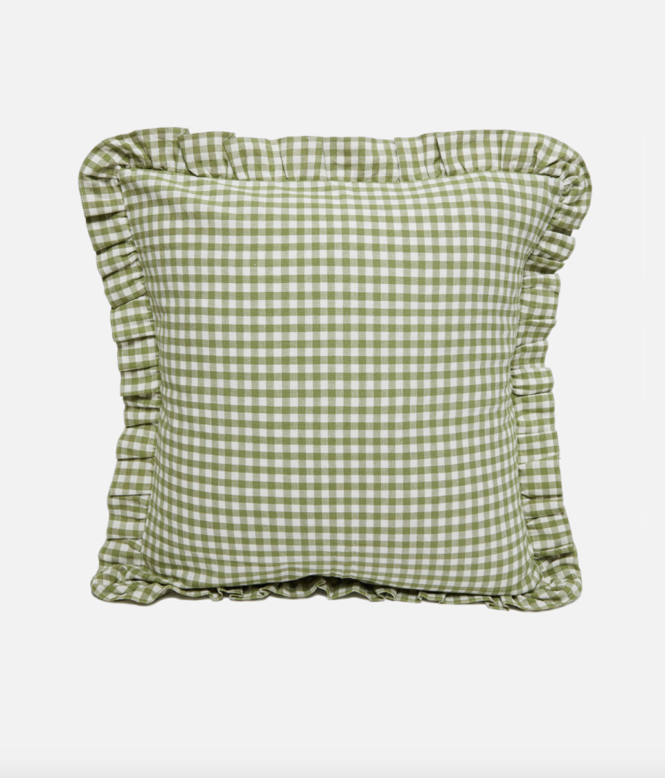 <p><a href="https://go.redirectingat.com?id=74968X1596630&url=https%3A%2F%2Fheathertaylorhome.com%2Fshop%2Fmini-gingham-olive-pillow%2F&sref=https%3A%2F%2Fwww.countryliving.com%2Fhome-design%2Fdecorating-ideas%2Fa60604002%2Fcottagecore-aesthetic-vibe-guide%2F" rel="nofollow noopener" target="_blank" data-ylk="slk:Shop Now;elm:context_link;itc:0;sec:content-canvas" class="link ">Shop Now</a></p><p>Gingham Pillow</p><p>heathertaylorhome.com</p><p>$138.00</p><span class="copyright">Courtesy of Heather Taylor Home</span>
