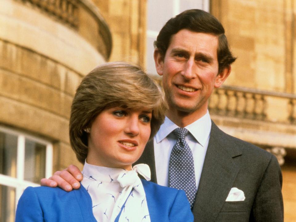 princess diana prince charles in their engagement photo call