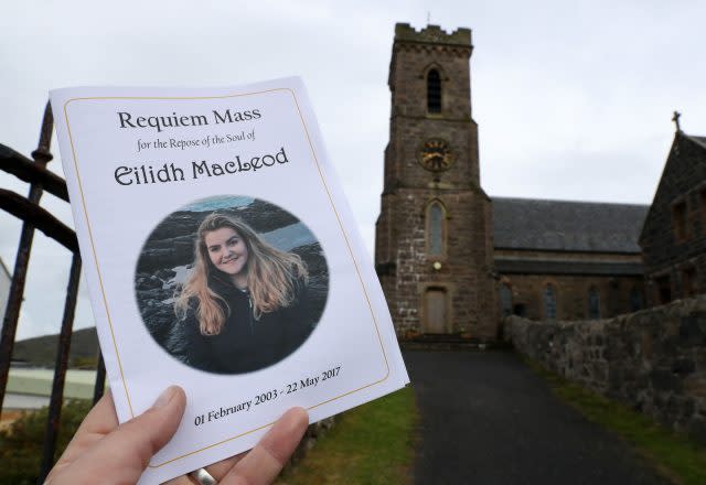 An order of service at the funeral of Manchester bomb victim Eilidh MacLeod 