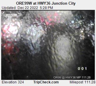 The road camera at Oregon 99 west and Highway 36 is iced over as of 5:30 p.m. Thursday.