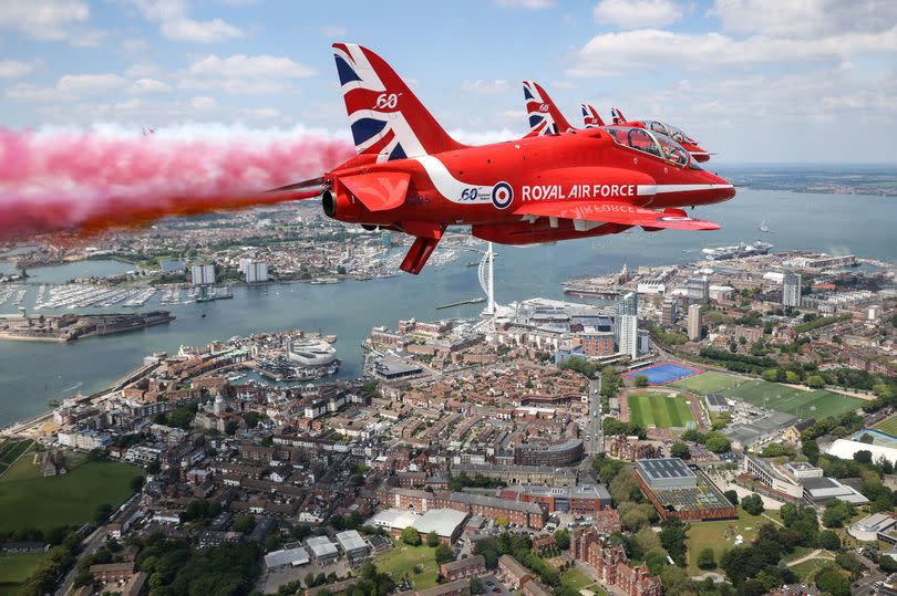 The Red Arrows performed various fly-pasts to mark the 80th anniversary of D-Day this week