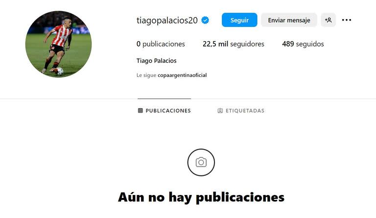 Tiago Palacios borró sus publicaciones en Instagram