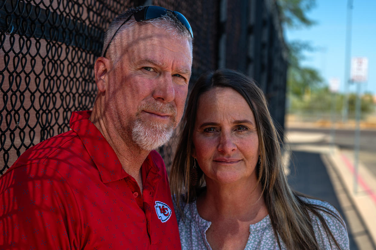 Bradley Little with his wife, Kristen. / Credit: Ash Ponders for KFF Health News