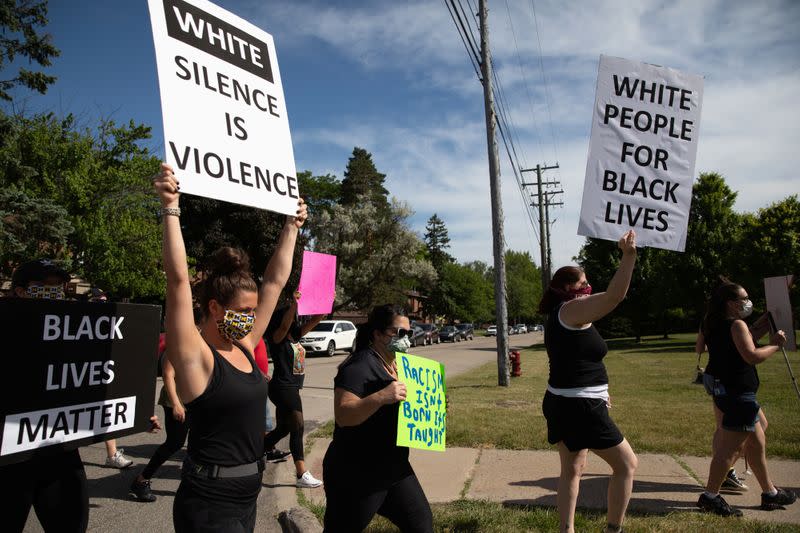 Protesters rally in Detroit against the death of George Floyd