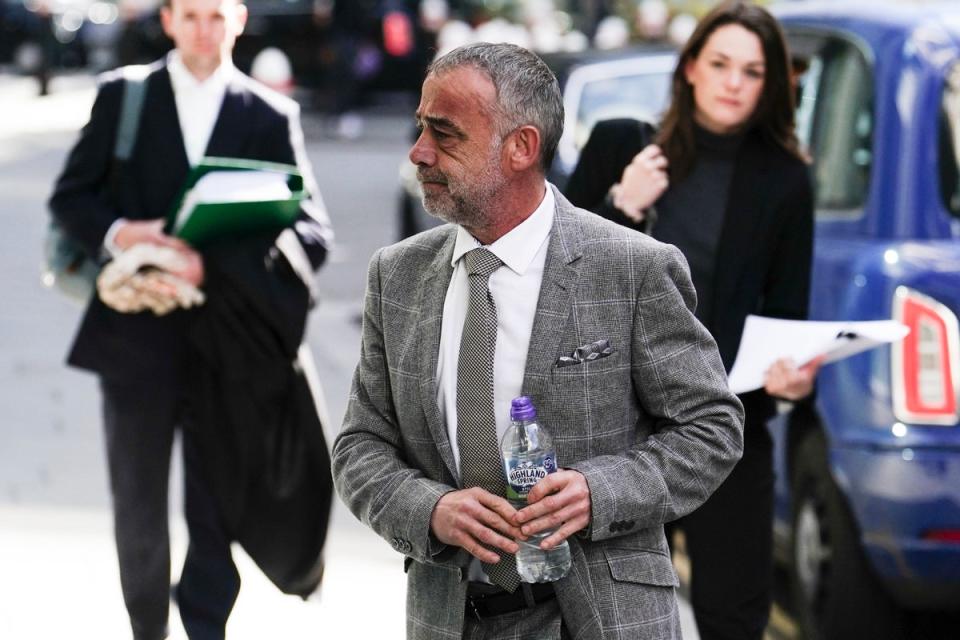 Michael Le Vell arrives at the Rolls Buildings (Jordan Pettitt / PA Wire)