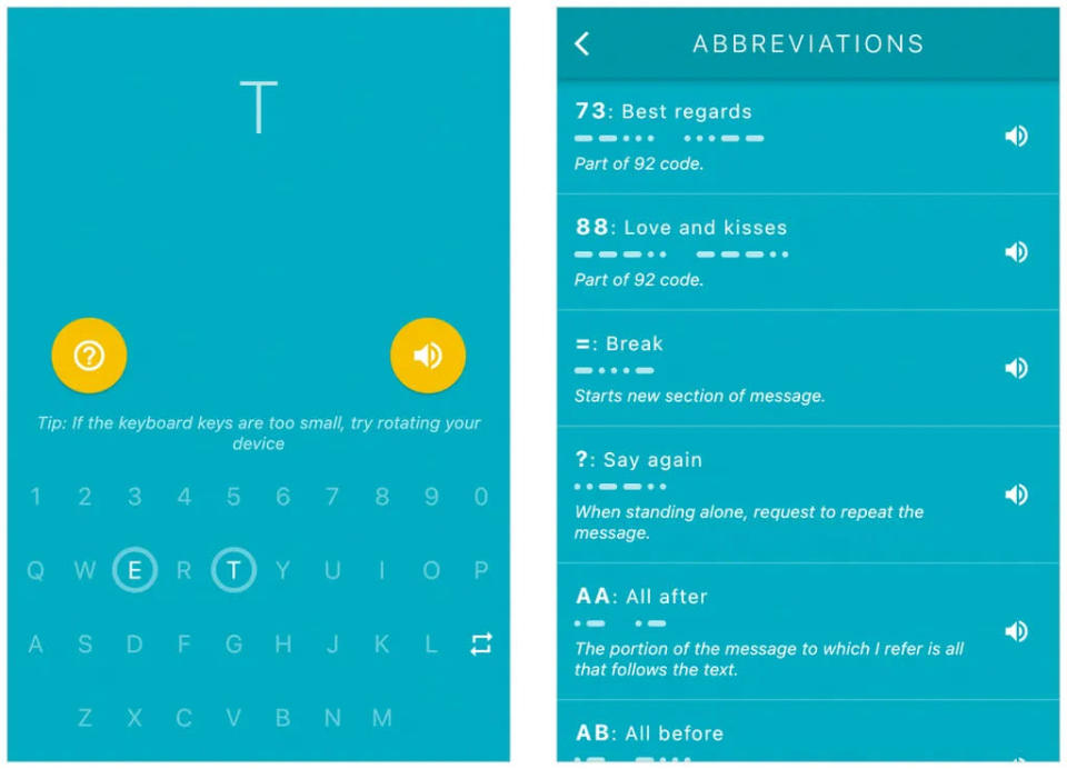 Aprenda a usar o código Morse com o app (Captura de tela: André Magalhães)