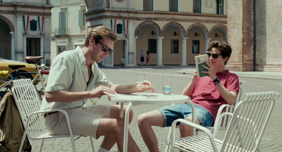 Armie Hammer and&nbsp;Timoth&eacute;e Chalamet in "Call Me By Your Name." (Photo: Sony Pictures Classics)