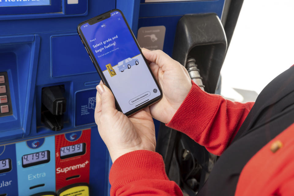 IMAGE DISTRIBUTED FOR EXXONMOBIL - Walmart+ members save 10 cents per gallon on Exxon and Mobil Synergy Fuel nationwide. (Paul Ladd/AP Images for ExxonMobil)